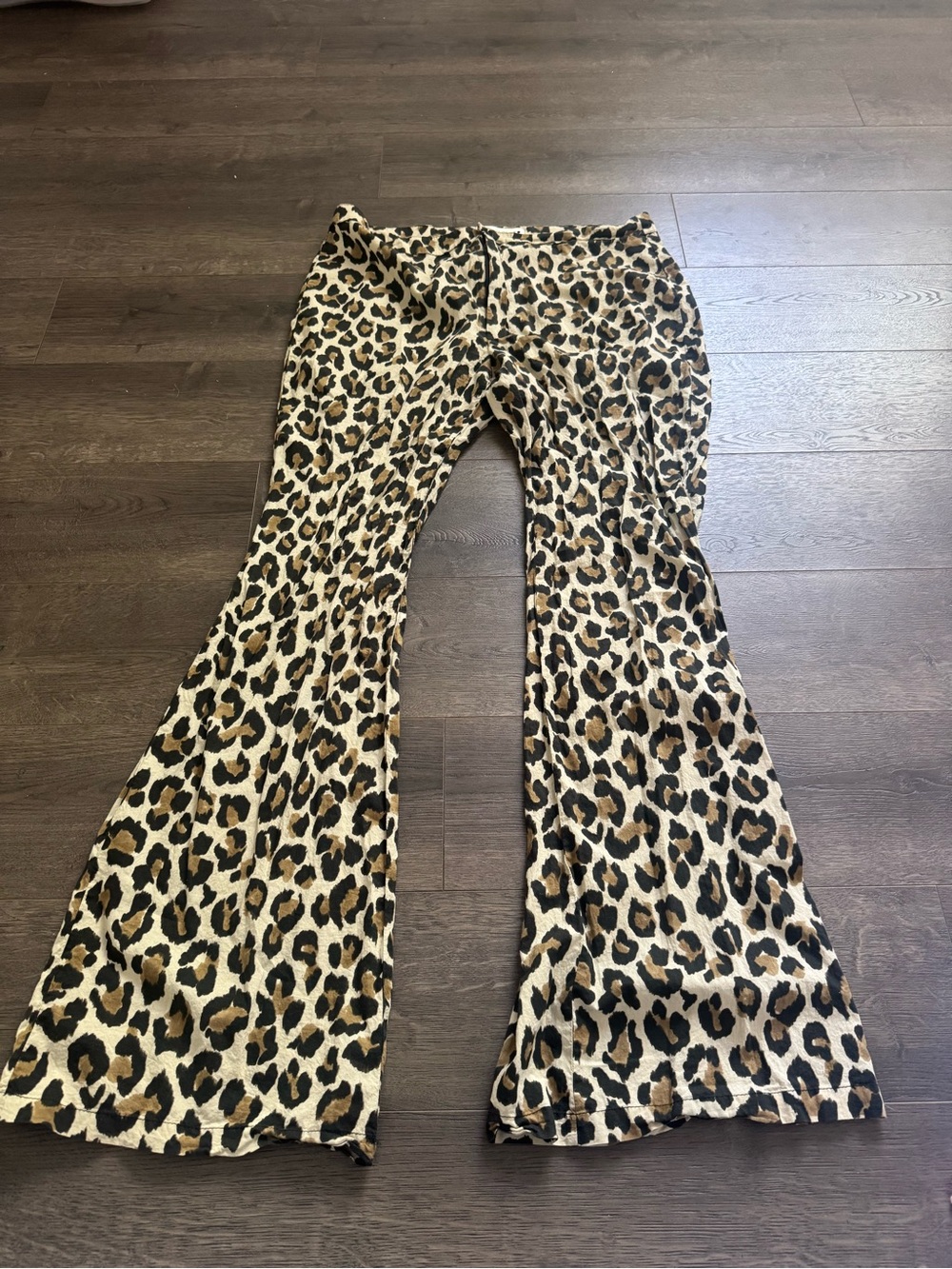 Zara Leopard Print Boot Cut Pants - Black, Brown, Cream
